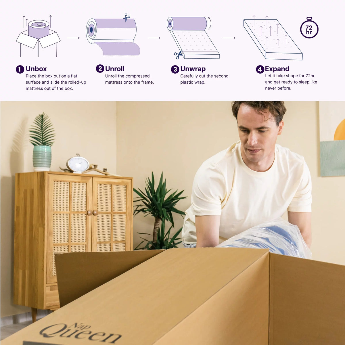 8 Medium Firm Hybrid Memory Foam Pocket Spring Mattress Full Size V8851