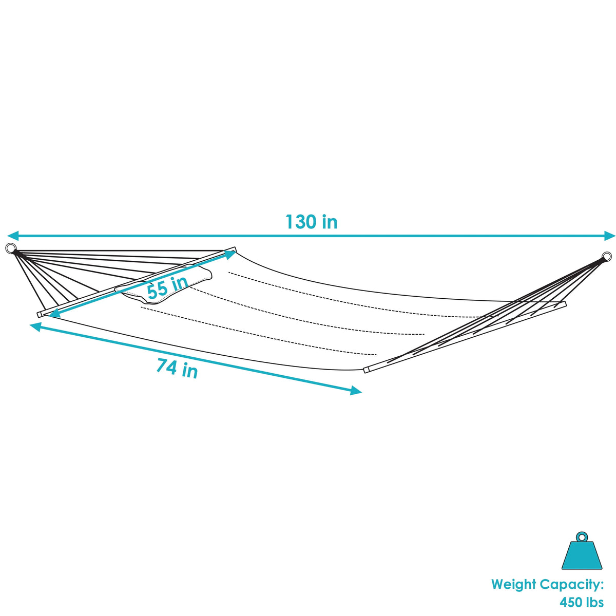 Quilted Fabric Double Hammock with Pillow M200