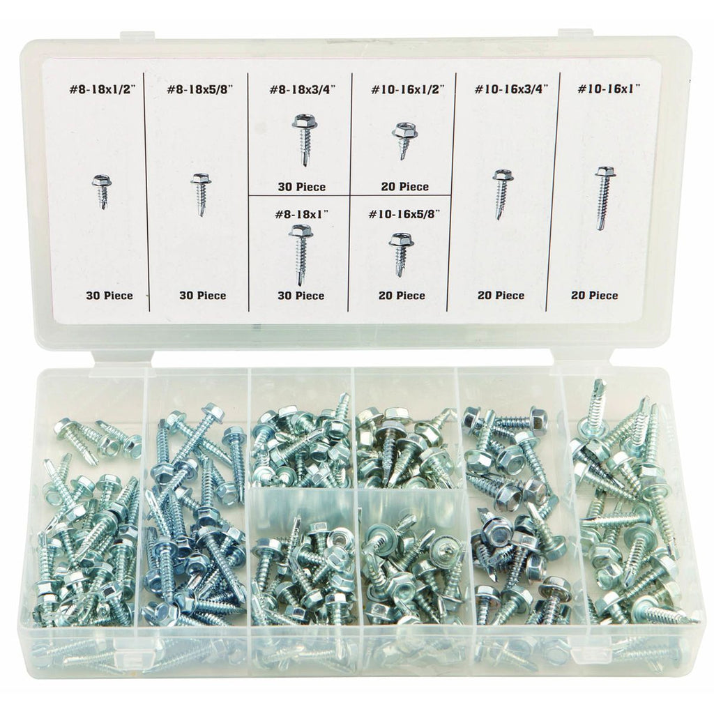 Self-Drilling Screw Assortment, 200 Piece Z42567