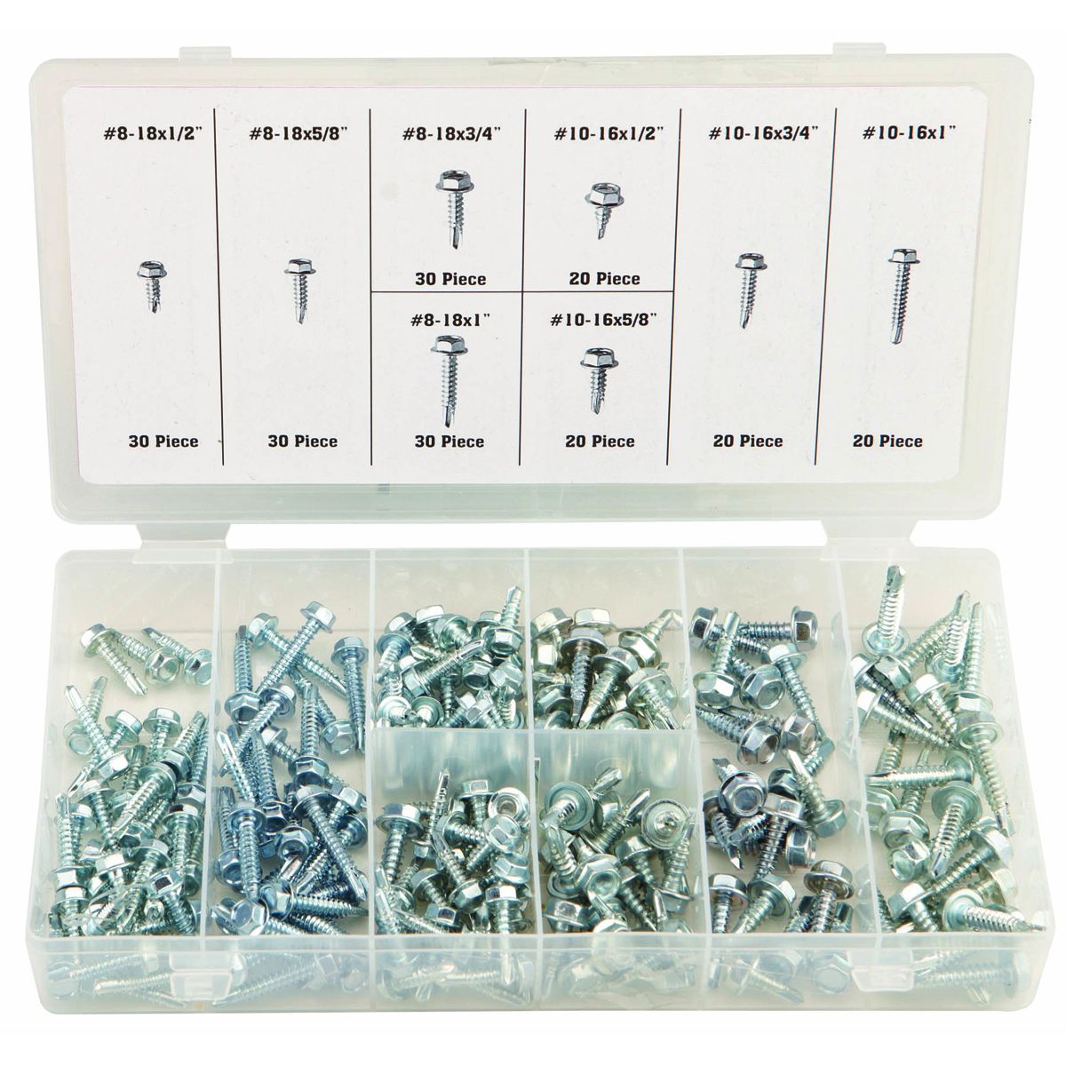 Self-Drilling Screw Assortment, 200 Piece Z42567