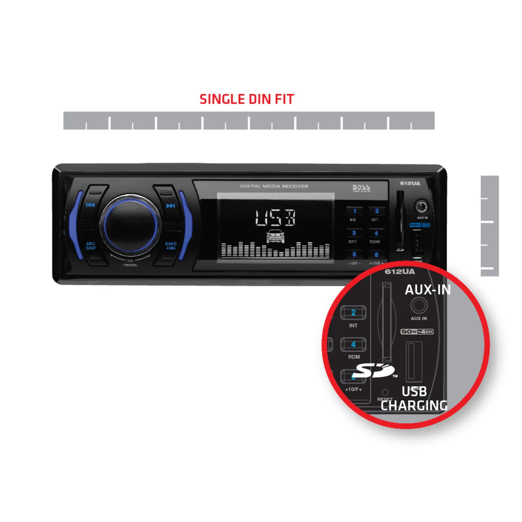 Single Din Mechless Car Audio Stereo Receiver with USB Aux Input AM/FM Radio V691