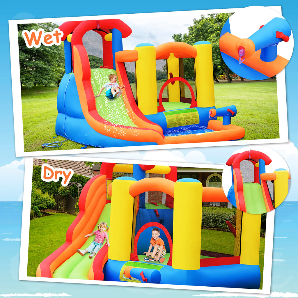 Inflatable Bounce House Water Slide with Splash Pool E8354