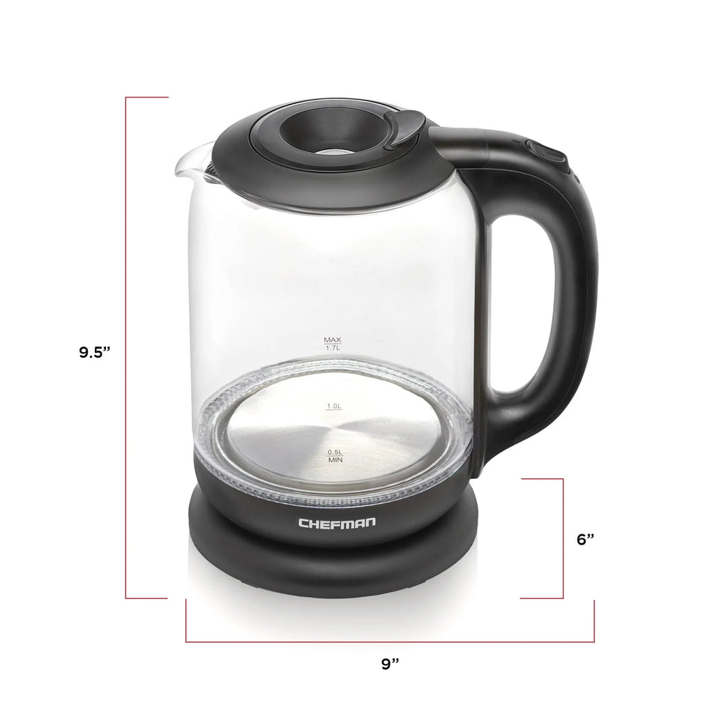1.7 Liter Electric Kettle with Removable Lid and LED Indicator Lights Black Z885
