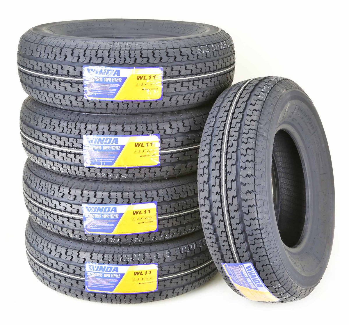 Set 4 Trailer Tire 225/75R15 10 Ply E76148