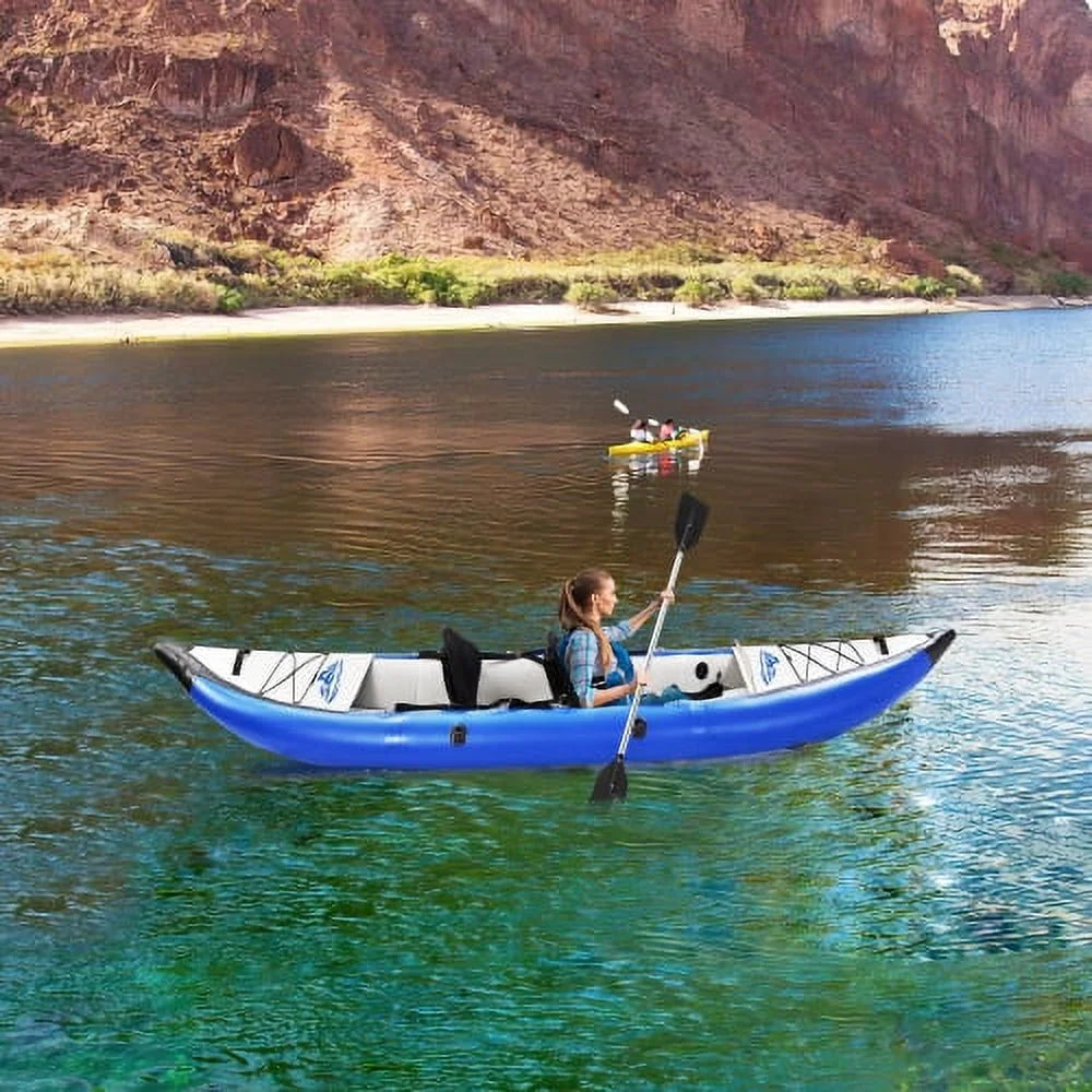Inflatable Tandem 2 Person Kayak Set with Paddle & Air Pump Q107209