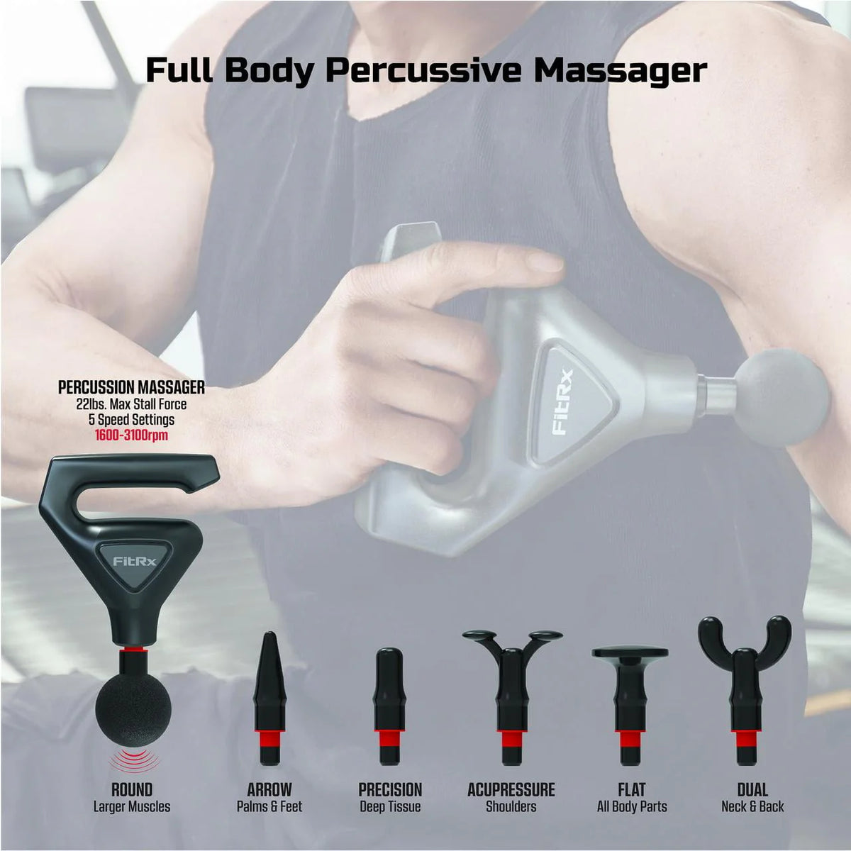 2-in-1 Full Body Percussion Massage Gun U248954
