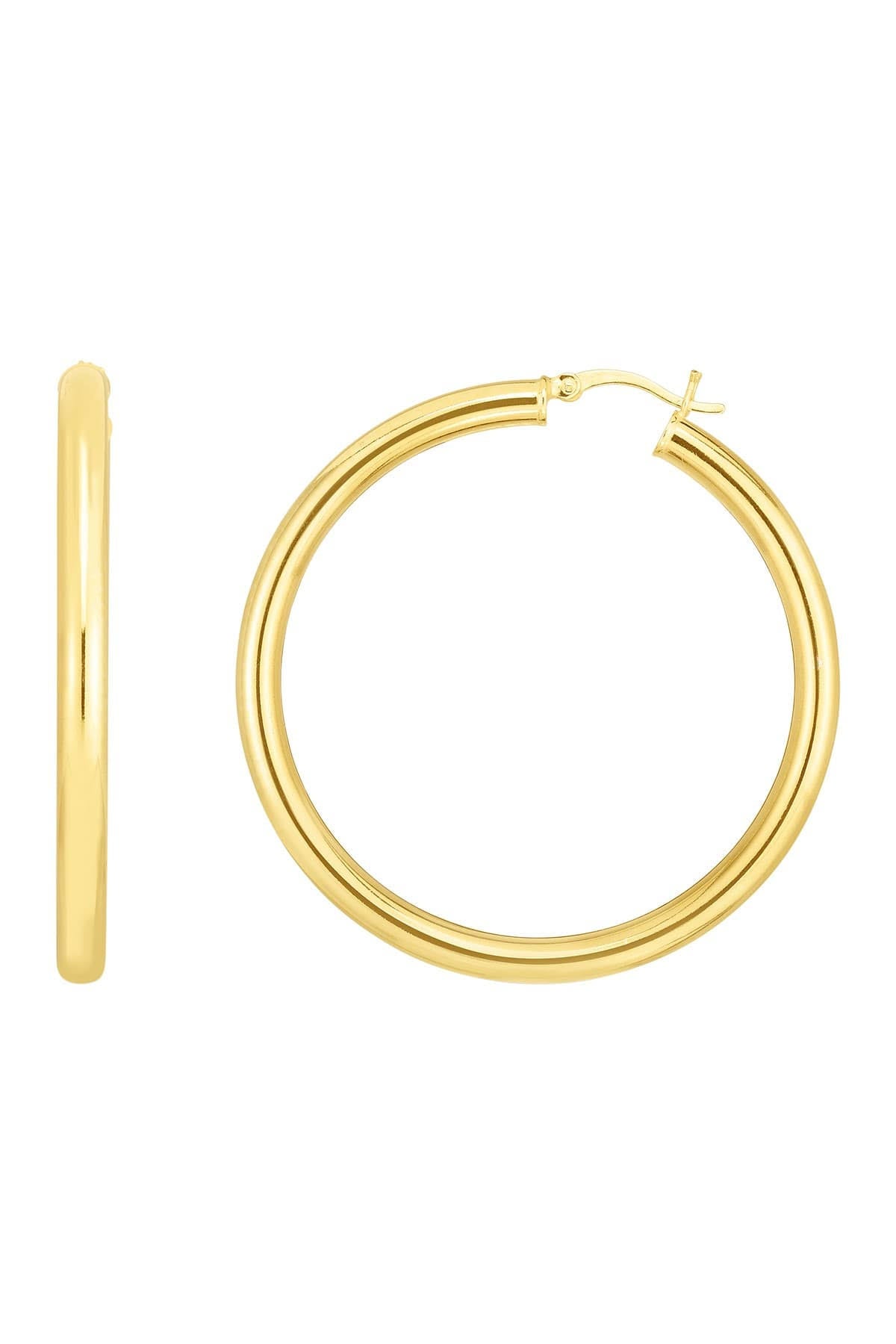 14K Yellow Gold Plated Sterling Silver 44mm Hoop Earrings P4938