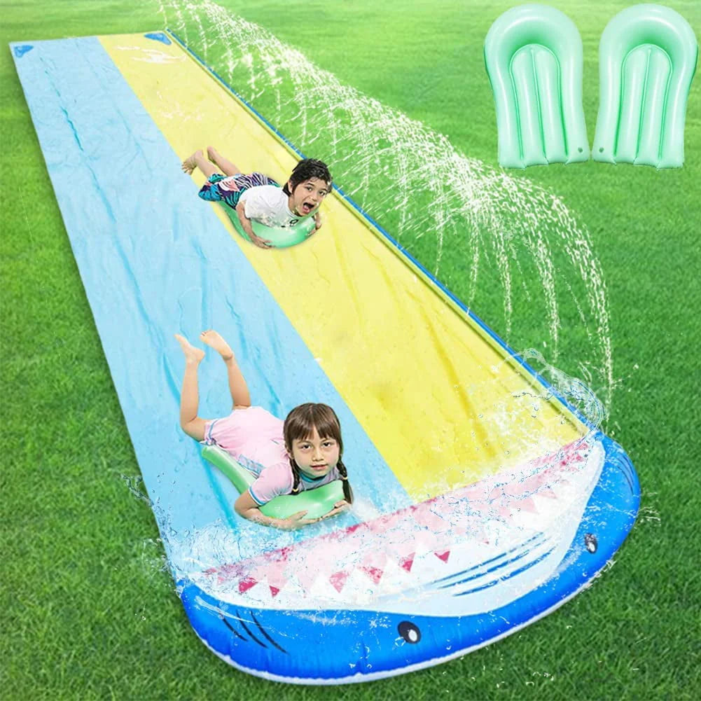 16ft Double Racing Lane Lawn Water Slide with Sprinkler G4025