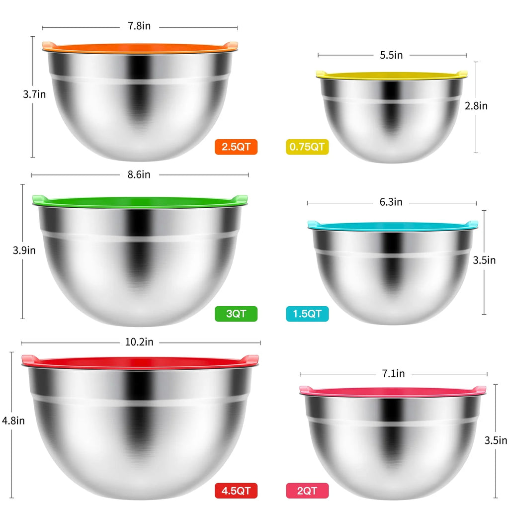 Stainless Steel Mixing Bowls Set with Lids Z20869