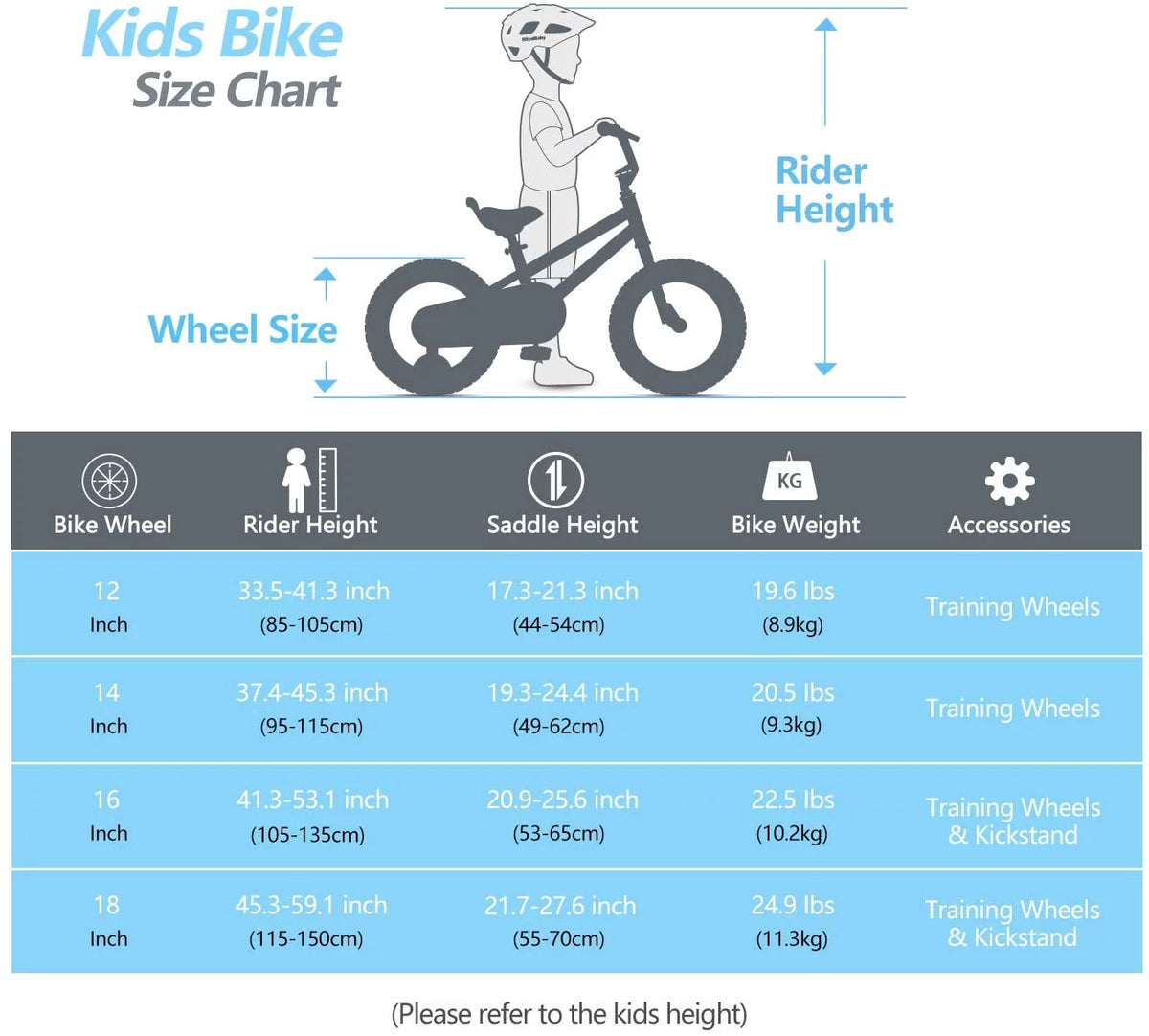 18 In Blue Steel Bike with Kickstand D7524