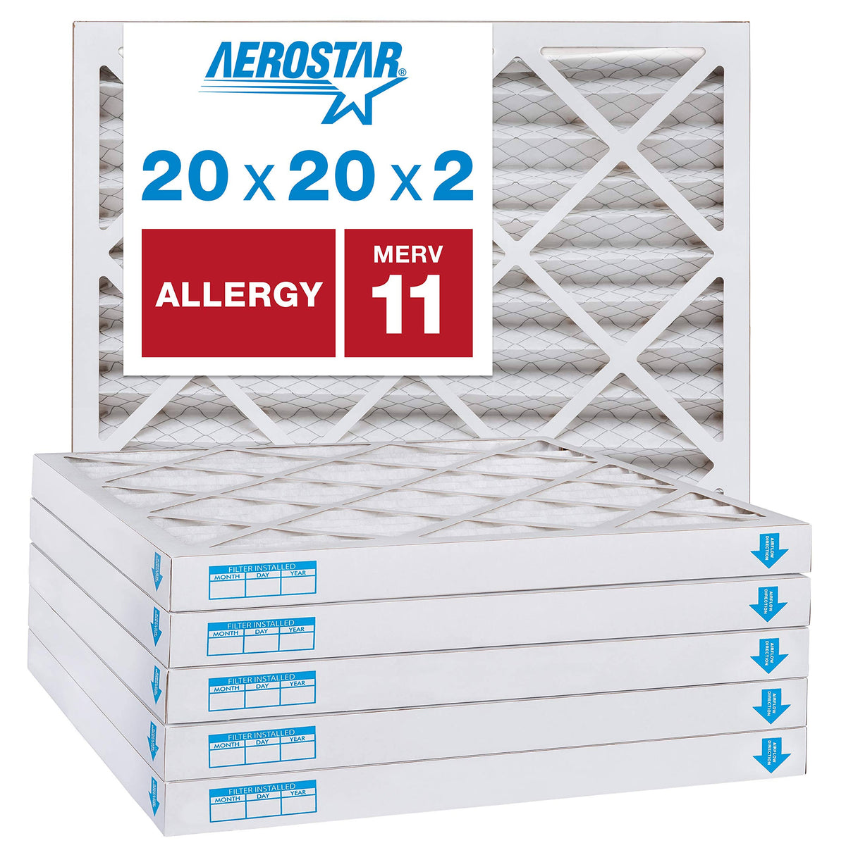 20x20x2 MERV 11 Pleated Air Filter 6-Pack U818
