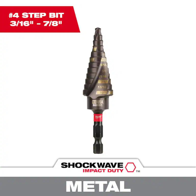 3/16 in. - 7/8 in. Titanium Step Drill Bit D41723